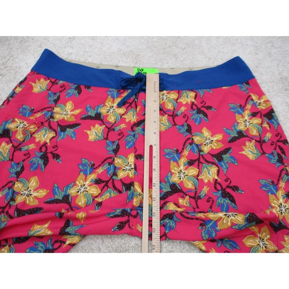 Patagonia Swim Trunks Mens 38 Pink Blue Floral Stretch Planing Board Shorts 19